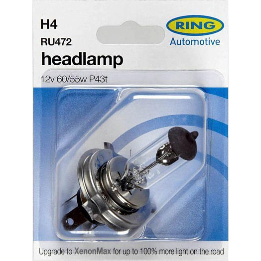 Автолампа12V 6055W H4 P43T (1шт) арт.RU472 Ring Automotive Limited Китай RING