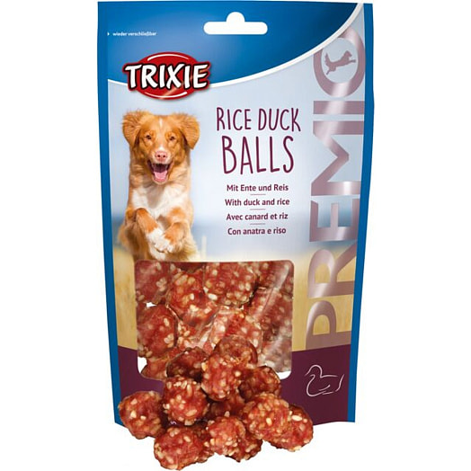Лакомство TRIXIE PREMIO для собак шарики из утиного мяса с рисом 80г Китай TRIXIE