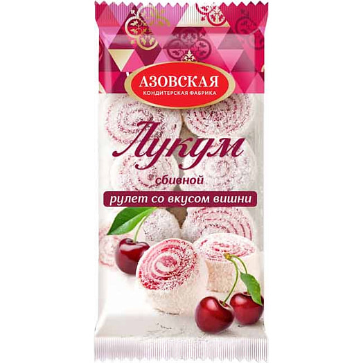Лукум сбивной 250г рулет со вкусом вишни Россия