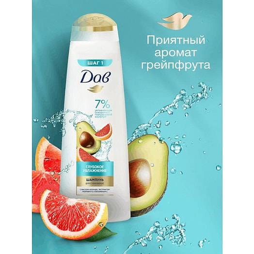 Шампунь для волос Dove 380мл глубокое увлажнение Unilever Россия Dove