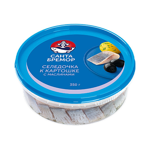 Сельдь филе-кусочки Селедочка к картошке с маслинами 320г Беларусь Селедочка к картошке