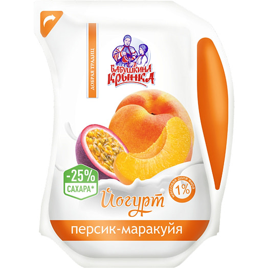 Йогурт 800мл с наполнителем Персик-маракуйя Беларусь
