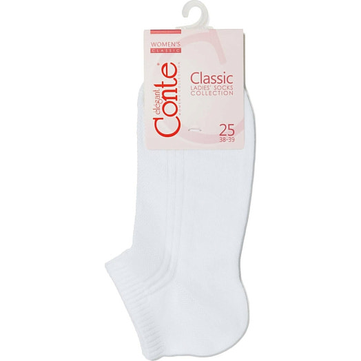 Носки женские Conte Elegant Classic 1 сорт р.25. 016 белый арт.7С-34СП Беларусь