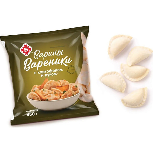 Вареники Варины с картофелем и луком зам 450г Брестский МК Беларусь