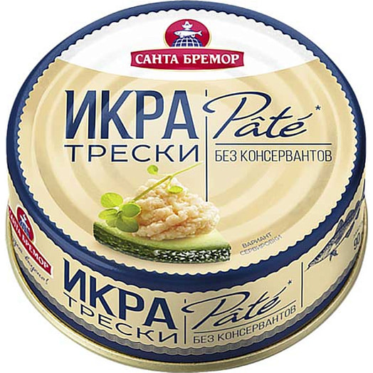 Икра трески Pate 90г ж/б деликатесная люкс Беларусь