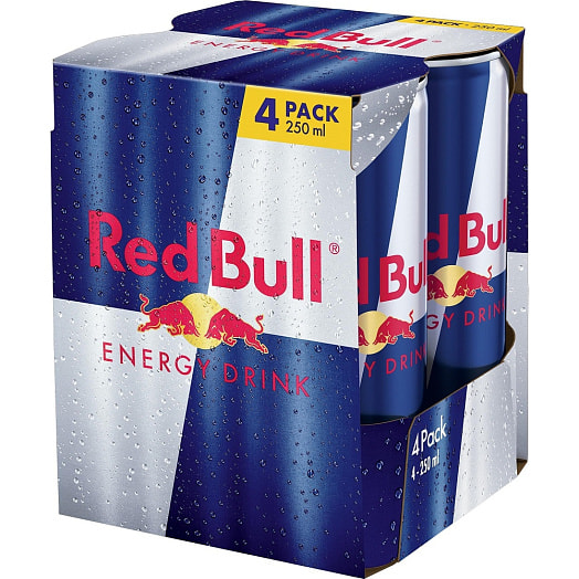 Напиток б/алк энерг Red Bull Enerdgy Drink ж/б 0,25л*4шт Грузия
