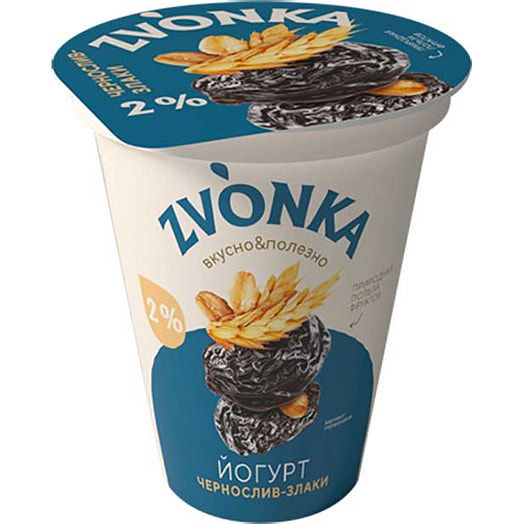 Йогурт 2% 310г п/ст Чернослив-злаки ОАО Бабушкина крынка Беларусь