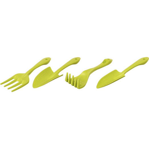 Набор садовых инструментов (лопатка, совок, грабельки, вилка) салатовый арт.182-022 Россия