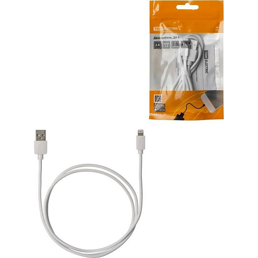 Дата-кабель ДК6 USB - Lightning, 1м, белый арт.SQ1810-0306 Китай tdm
