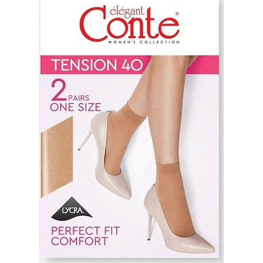 Носки женские Conte Elegant Tension 40 (2 пары) 1 сорт р.23-25, bronz арт.8С-7 СП Беларусь