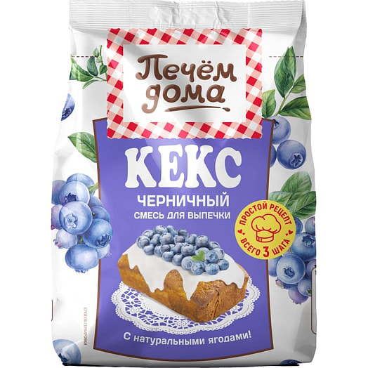 Смесь для выпечки Кекс Черничный 300г флоу-пак АО Русский продукт Россия