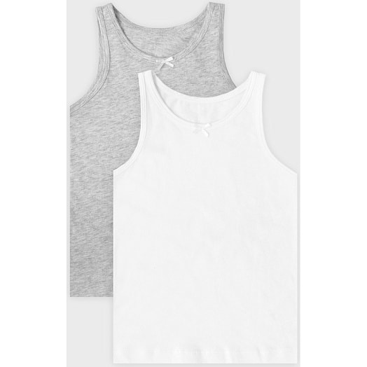 Майка для девочек 2шт р-р 152-76 белый серый меланж арт.2219446Б-0 ООО Марк Формэль Беларусь Mark Formelle