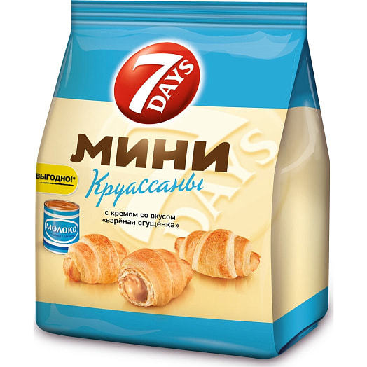 Мини круассаны 7DAYS 265г с кремом вареная сгущёнка ЧИПИТА Санкт-Петербург ООО Россия 7DAYS