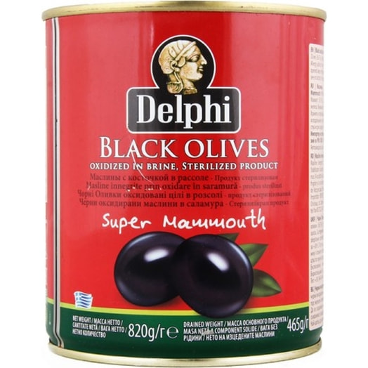 Маслины с косточкой в рассоле Super Mammouth 820г ж/б Intercomm Foods  S.A. Греция
