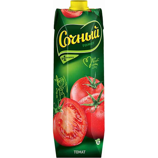 Сок 1л тетра-пак томат с мякотью с солью Оазис Груп Беларусь Сочный