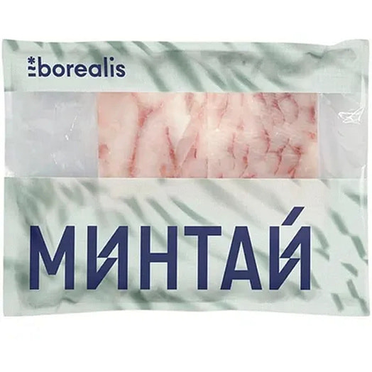 Минтай филе блочное без кожи, костей с/м 300г АО НОРЕБО РУ Россия