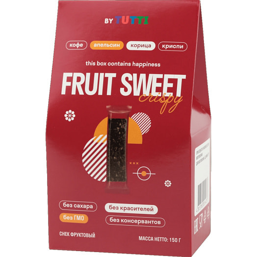 Снек фруктовый апельсин, корица, возд рис 150г ООО ЭКО-СВИТ Беларусь Fruit Sweet
