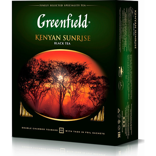 Чай черный Greenfield Kenyan Sunrise (100шт*2гр) 200г ОРИМИ Россия Гринфилд