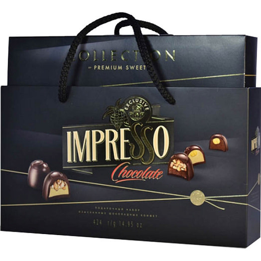 Подарочный набор шоколадных конфет Impresso Premium 848г Черный Беларусь