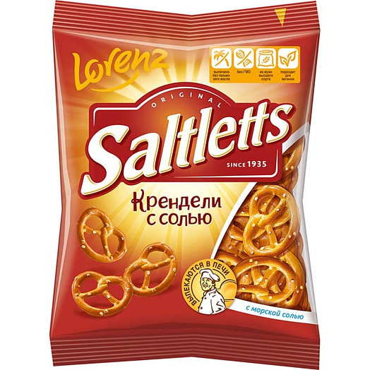 Печенье Мини-крендели с солью классические 60г флоу-пак с солью ООО Лоренц Снэк-Уорлд Раша Россия Lorenz