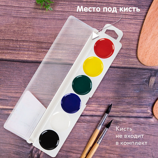 Краски акварельные BRAUBERG Магия цвета (медовые, 6цветов, пенал) арт.192285 Россия