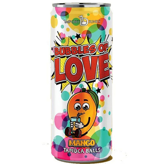 Чайный напиток Манго Bubbles of love mango popping boba tea 320мл ж/б Вьетнам