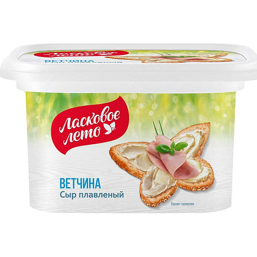 Сыр плавленый Ласковое лето 45% 350г со вкусом и ароматом ветчины пастообразный Беларусь