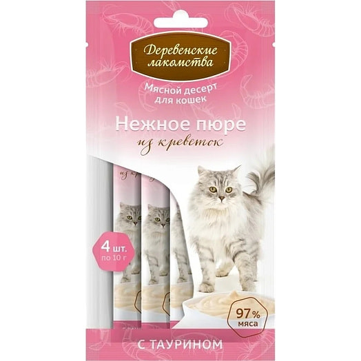 Нежное пюре 60г из креветки для кошек Вейфанг Эверест Фуд Ко. ЛТД Китай Деревенские Лакомства