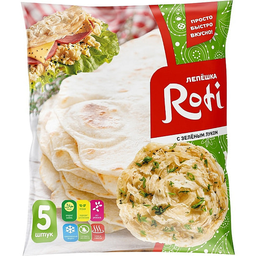 Лепешка Roti с зеленым луком 450г Россия Ризык
