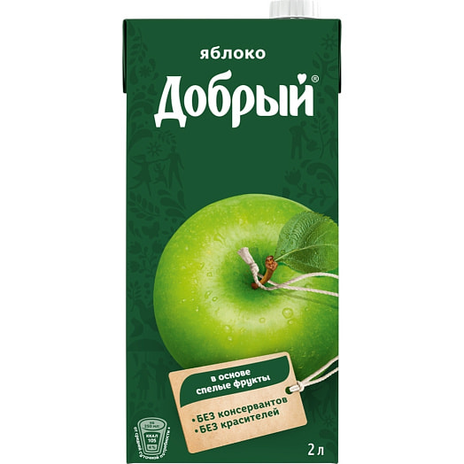 Нектар Добрый Яблочный 2л тетра-пак АО Мултон Россия