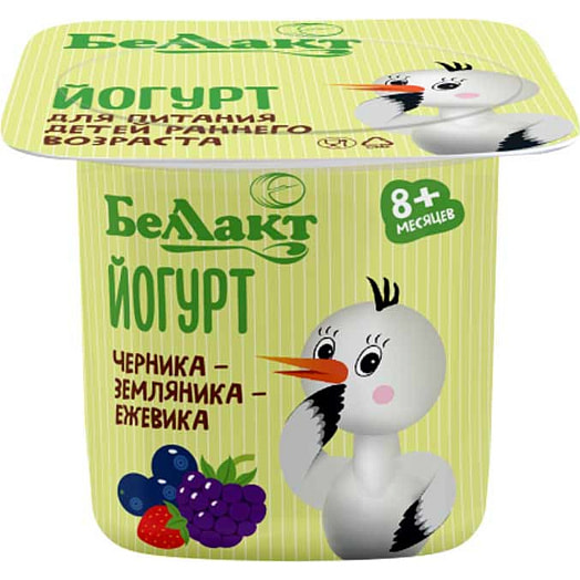 Йогурт для пит/детей 3% 100г пл/стак. черника-земляника-ежевика ОАО Беллакт Волковыск Беларусь Беллакт