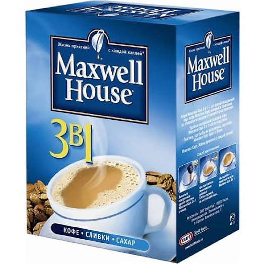 Кофейный напиток Maxwell House 3в1 180г со сливками и сахаром Россия