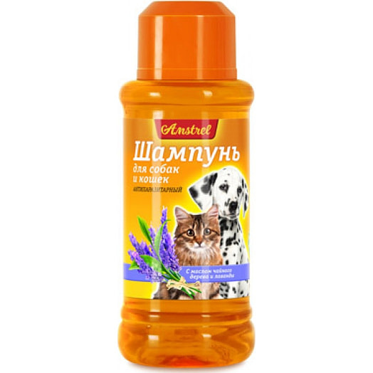 Шампунь Amstrel для кошек и собак репелентный от блох с маслом лаванды Беларусь Amstrel