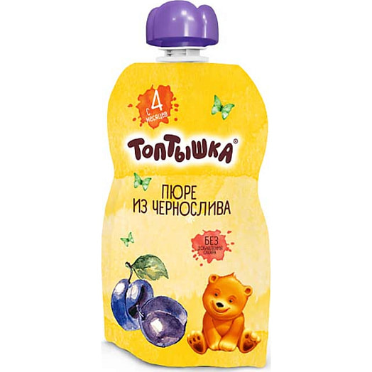 Пюре Топтышка 90мл дой-пак из чернослива с 4 месяцев Беларусь
