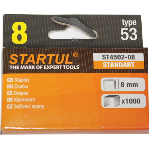 Скобы STARTUL без уп. 8мм тип 53 (1000шт) арт.ST4502-08 Китай