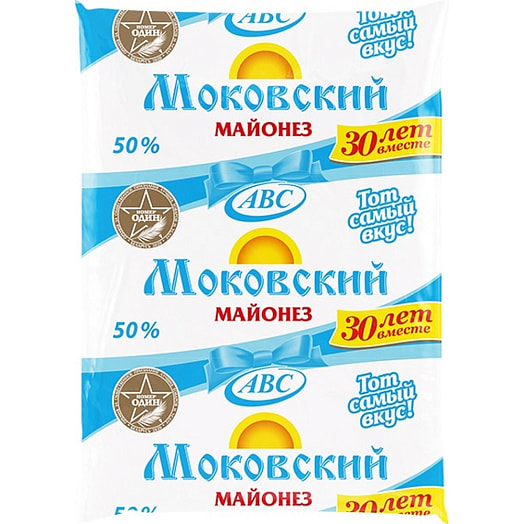 Майонез Моковский 50% 560г пакет ОДО Фирма АВС Беларусь