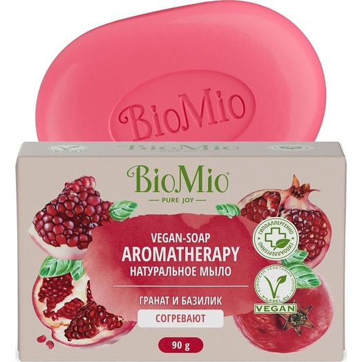 Натуральное мыло 90г гранат и эфирное масло базилика Splat Россия Biomio
