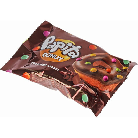 Кекс глаз Papita Donut Шоколад, цветное драже 40г Турция