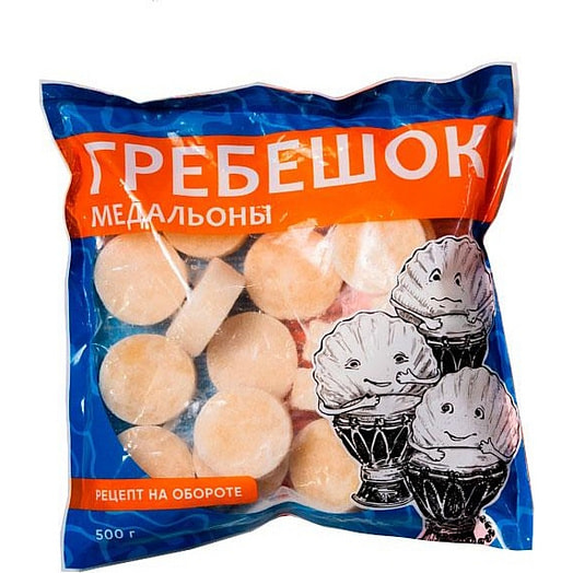 Гребешок медальоны 10/20 500г Китай