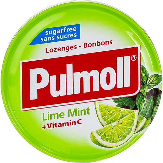 Карамель леденцовая 45г ж/б лайм-мята без сахара Kalfany Suesse Werbung GmbH Co. KG Германия Pulmoll