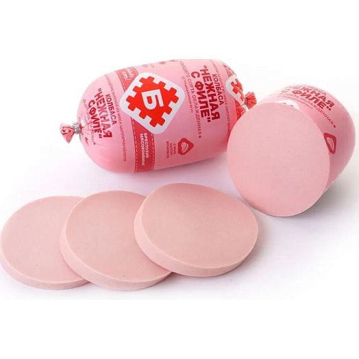 Колбаса Нежная с филе в/с из мяса цыпленка-бройлера 650г Брестский МК Беларусь