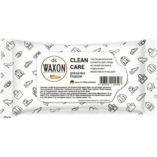 Салфетки влажные Dr.Waxon для белых подошв 15шт Россия