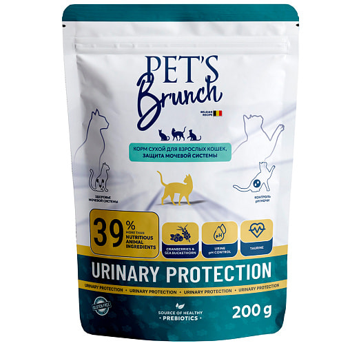 Корм сухой Pets Brunch защита мочевой системы для кошек 200г ПЭТС ФУД Беларусь Pets Brunch