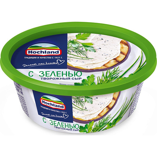 Сыр творожный Hoсhland 60% 140г с зеленью Россия