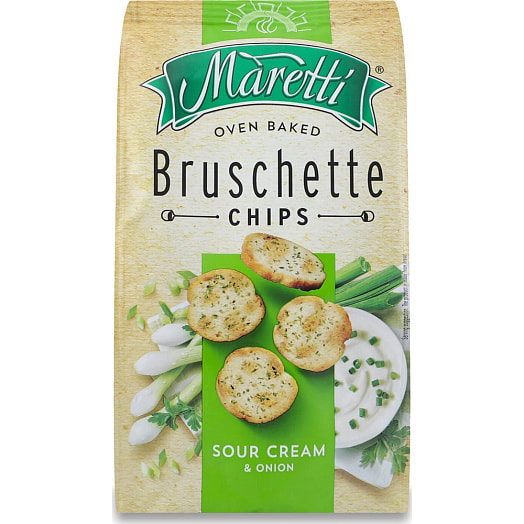 Печеные хлебные Bruschette 70г со вкусом сметана и лук Маретти Болгария