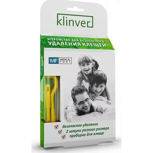 Комплект устройств для удаления клещей KLINVER с пробиркой 30г ООО Медикалфорт Беларусь KLINVER