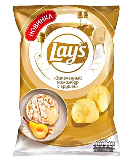 Чипсы картофельные Lays Камамбер с грушей 105г ООО Фрито Лей Мануфактуринг Россия Lays