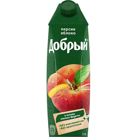 Нектар Добрый Персиково-яблочный 1л Coca-Cola Беларусь Добрый