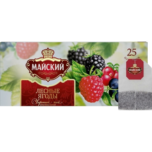 Чай Майский Лесные Ягоды черный байховый 1.5г 25пак КОМПАНИЯ МАЙ Россия