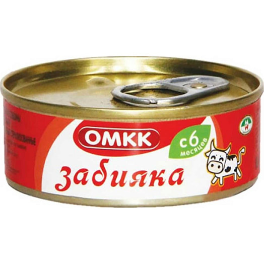 Консервы мясные из говядины Забияка 100г для дет/пит Беларусь
